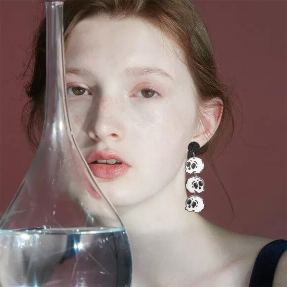 Halloween Earrings for Women Spooky Ghost Pumpkin Drop Dangle Earrings - Picture 4 of 6